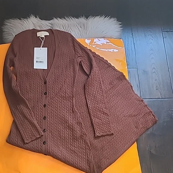 Nwt! Sezane Charlie Midi dress hazelnut - Picture 13 of 13